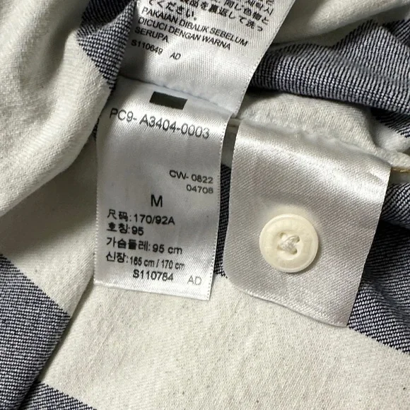 Silver Tab Levi’s Jeans Navy and White Striped Casual Shirt Oversized M - Picture 13 of 15